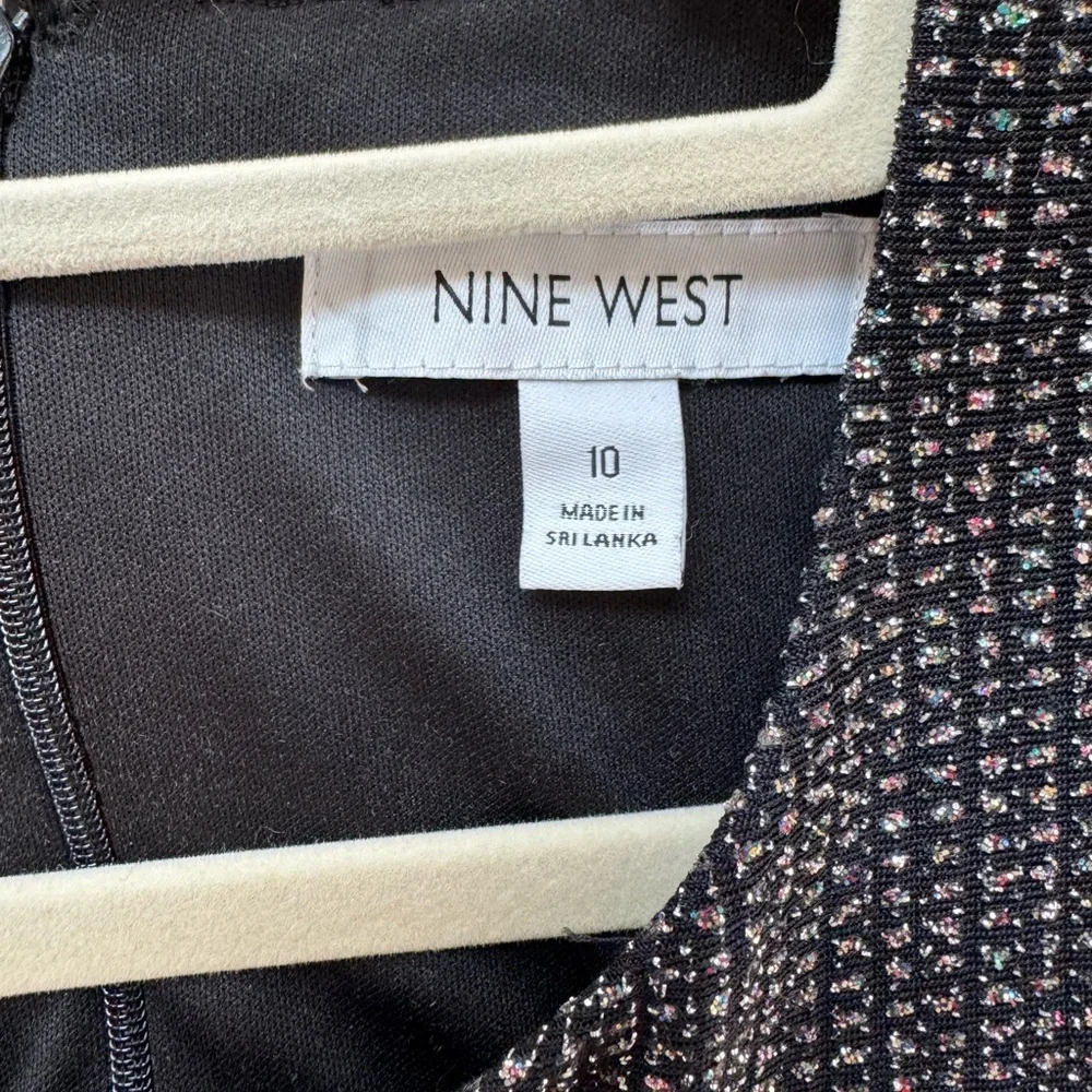323. Nine West Glittery Black Jumpsuit 10 - Picture 8 of 9